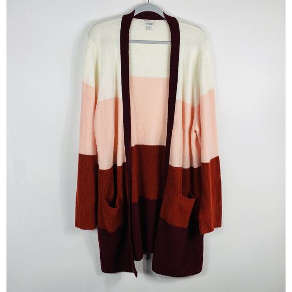 J. Crew Plus Size 2X Colorblock Open Front Cardigan Sweater In Extra-Soft Yarn - Picture 1 of 3